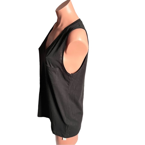 NWT MADEWELL Whisper Cotton V Neck Pocket Tank In True Black size M - Picture 5 of 9